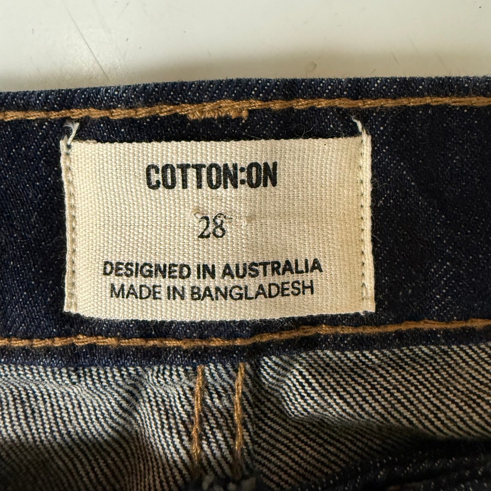 Cotton On Jeans Women 28 Blue Rigid Low Straight Denim Dark Wash 100% Cotton NWT - Picture 4 of 16